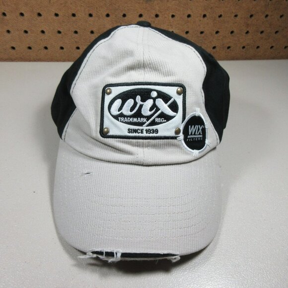 K-Products mens gray an black Wix Filters distressed strapback hat NWT - Picture 1 of 7